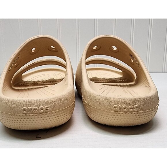 Crocs Beige Slide Classic Sandals With Dual Straps & Ventilation Holes W6 - Picture 5 of 11